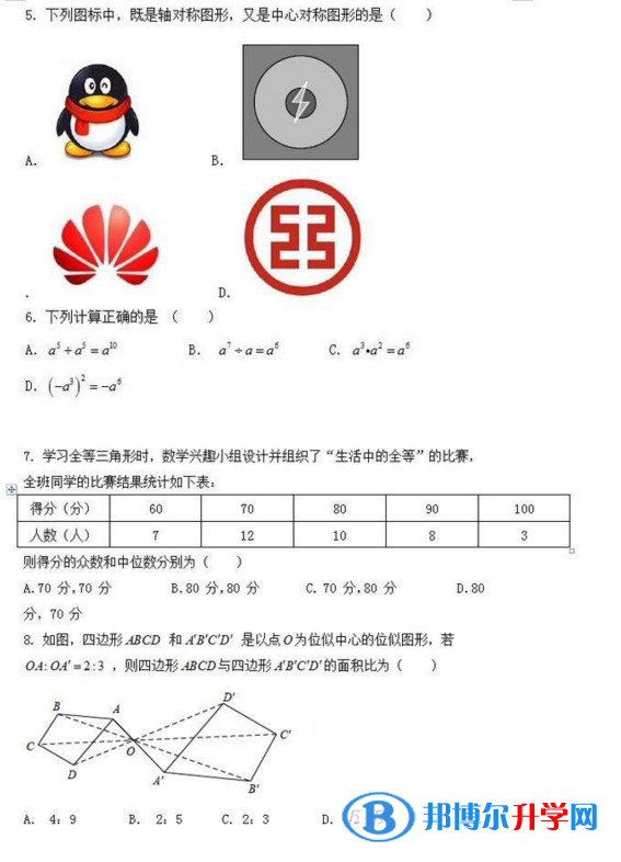 中考考生試卷查詢