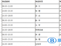 2021年文山中考時間表